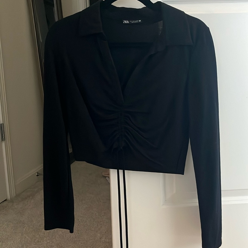 Zara Long Sleeve Crop Top